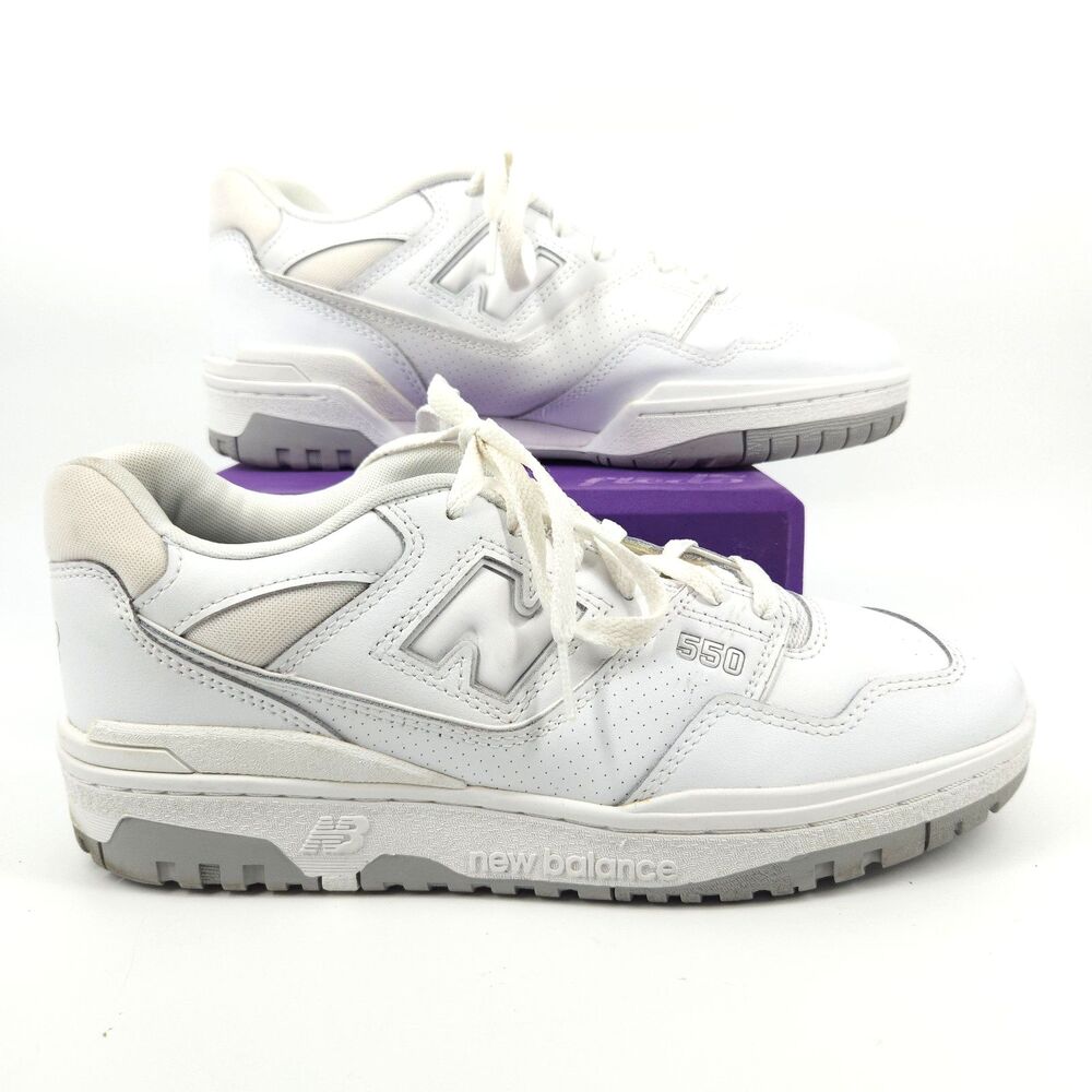 New Balance 550 Court Shoes Men Size 9 BB550PB1 White Leather Athletic